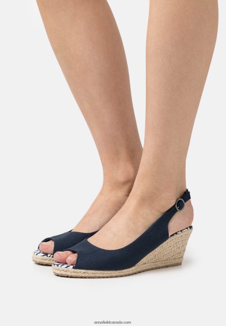 Anna Field Women Wedge Sandals Dark Blue H42J4Z1473