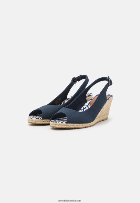Anna Field Women Wedge Sandals Dark Blue H42J4Z1473