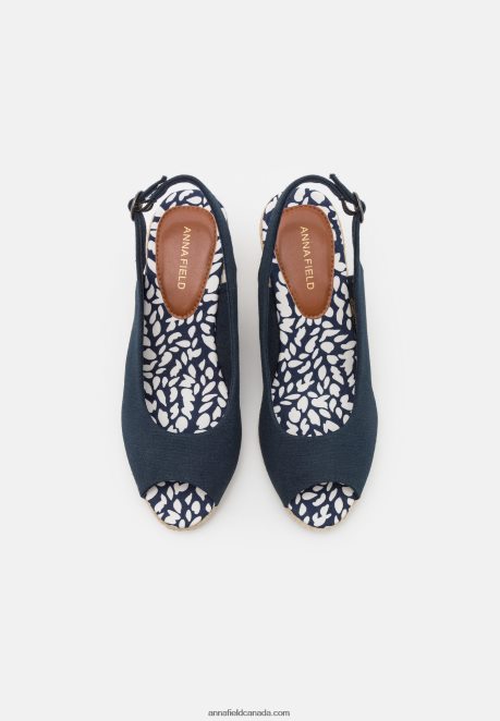 Anna Field Women Wedge Sandals Dark Blue H42J4Z1473