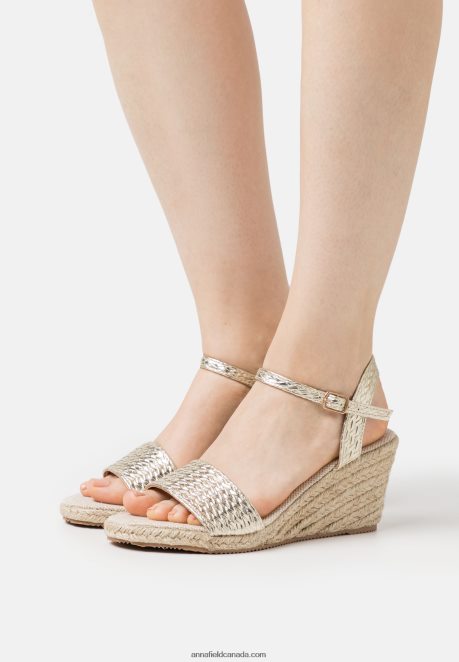 Anna Field Women Wedge Sandals Gold H42J4Z1475