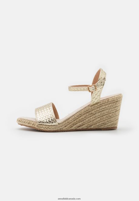 Anna Field Women Wedge Sandals Gold H42J4Z1475