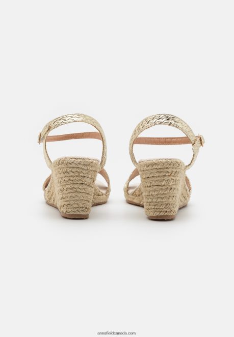 Anna Field Women Wedge Sandals Gold H42J4Z1475