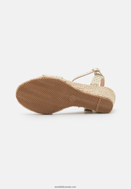 Anna Field Women Wedge Sandals Gold H42J4Z1475
