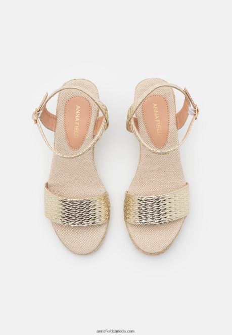 Anna Field Women Wedge Sandals Gold H42J4Z1475
