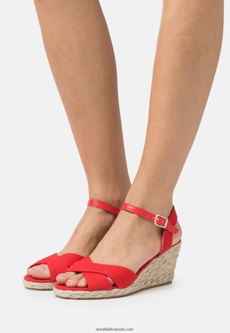 Anna Field Women Wedge Sandals Red H42J4Z1468