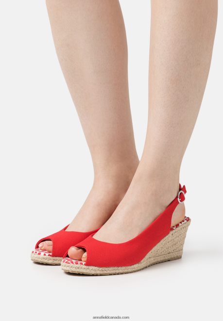 Anna Field Women Wedge Sandals Red H42J4Z1490