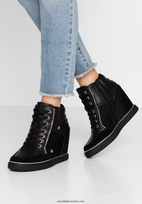 Anna Field Women Bootie High-Top Trainers Black H42J4Z1232