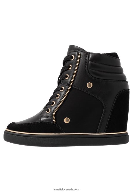 Anna Field Women Bootie High-Top Trainers Black H42J4Z1232