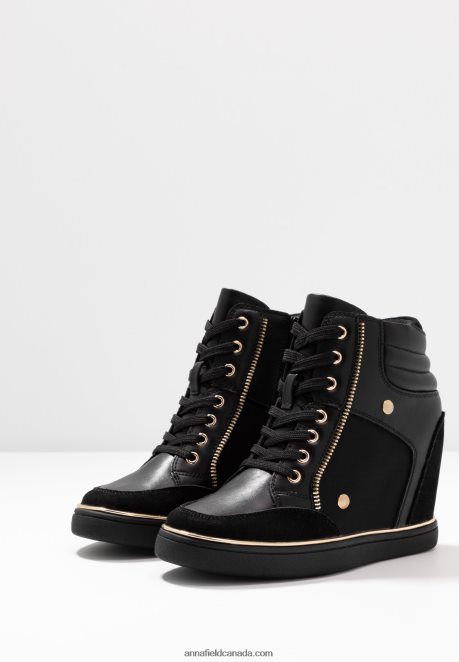 Anna Field Women Bootie High-Top Trainers Black H42J4Z1232