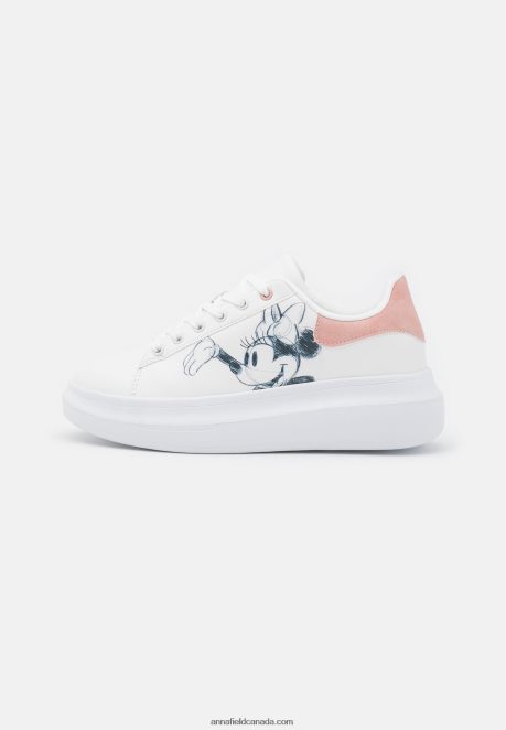 Anna Field Women Disney Mickey Mouse Trainers White/Light Pink H42J4Z1207