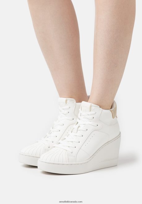 Anna Field Women High-Top Trainers White/Gold H42J4Z1231