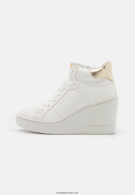 Anna Field Women High-Top Trainers White/Gold H42J4Z1231