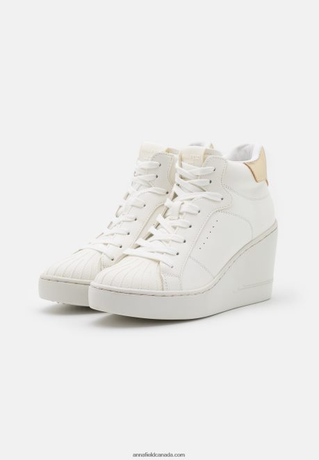 Anna Field Women High-Top Trainers White/Gold H42J4Z1231