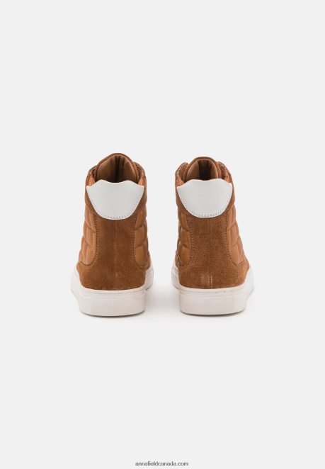 Anna Field Women Leather High-Top Trainers Cognac H42J4Z1238