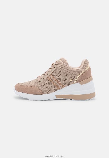 Anna Field Women Leather Mix Trainers Beige H42J4Z1215