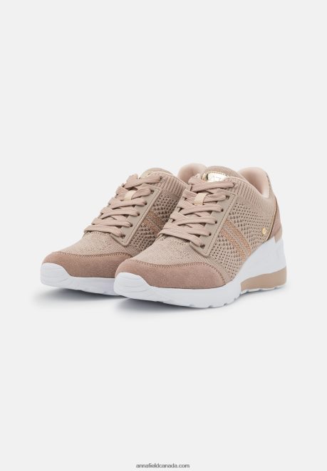 Anna Field Women Leather Mix Trainers Beige H42J4Z1215