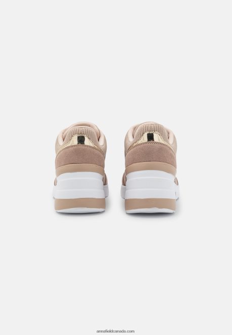 Anna Field Women Leather Mix Trainers Beige H42J4Z1215