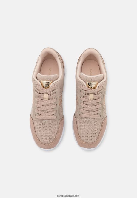 Anna Field Women Leather Mix Trainers Beige H42J4Z1215