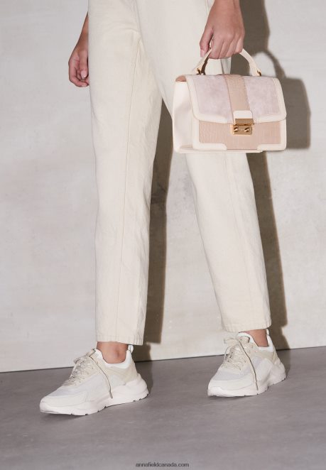 Anna Field Women Leather Trainers Beige H42J4Z1175