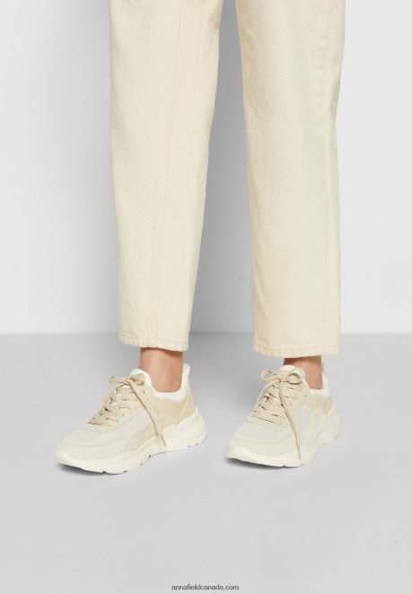 Anna Field Women Leather Trainers Beige H42J4Z1175