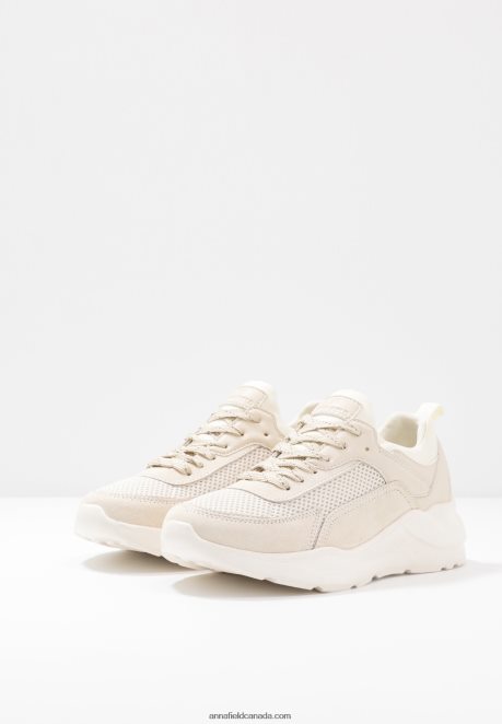 Anna Field Women Leather Trainers Beige H42J4Z1175