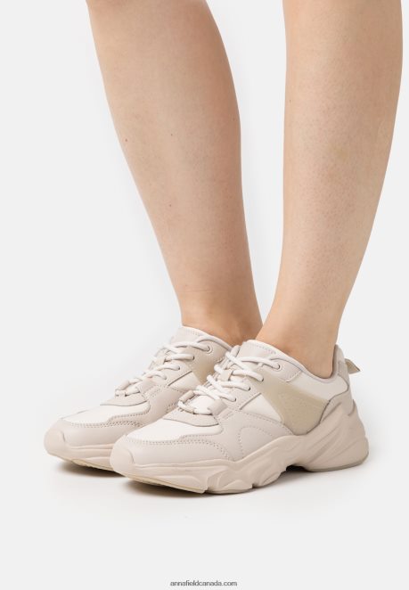 Anna Field Women Leather Trainers Beige H42J4Z1213