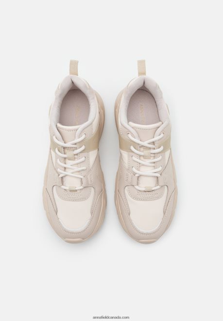 Anna Field Women Leather Trainers Beige H42J4Z1213