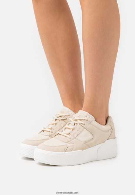 Anna Field Women Leather Trainers Beige H42J4Z1217