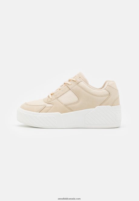 Anna Field Women Leather Trainers Beige H42J4Z1217