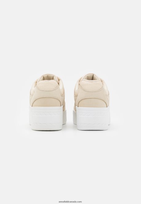 Anna Field Women Leather Trainers Beige H42J4Z1217