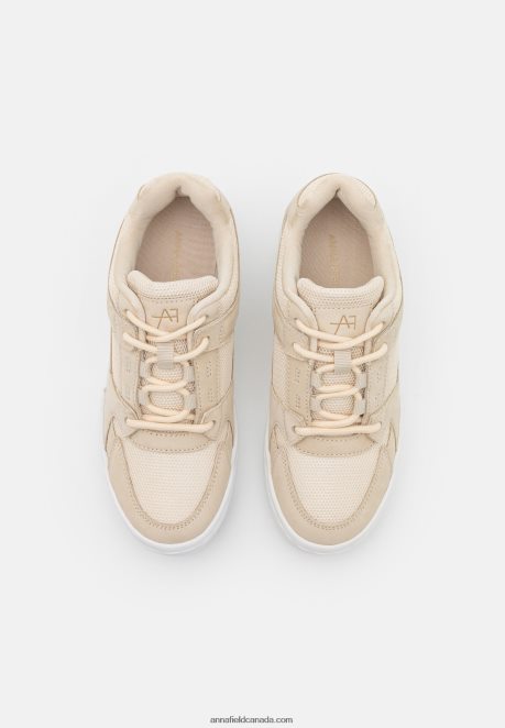 Anna Field Women Leather Trainers Beige H42J4Z1217