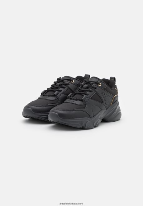 Anna Field Women Leather Trainers Black H42J4Z1203