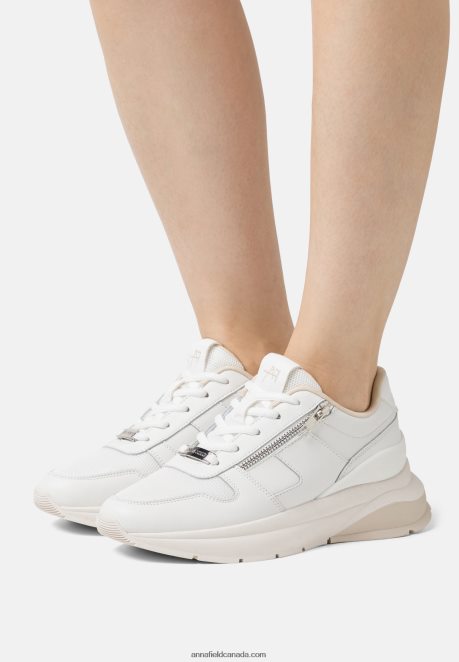 Anna Field Women Leather Trainers White/Beige H42J4Z1209
