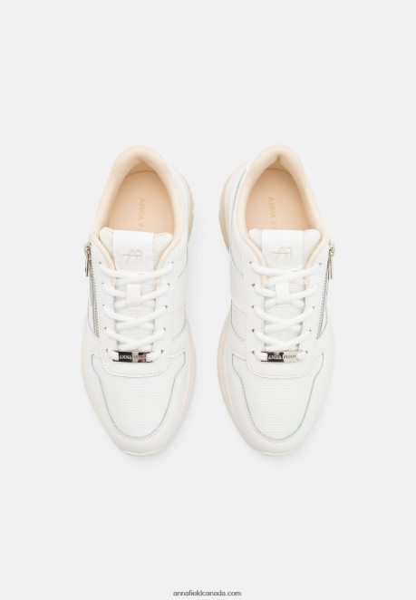 Anna Field Women Leather Trainers White/Beige H42J4Z1209