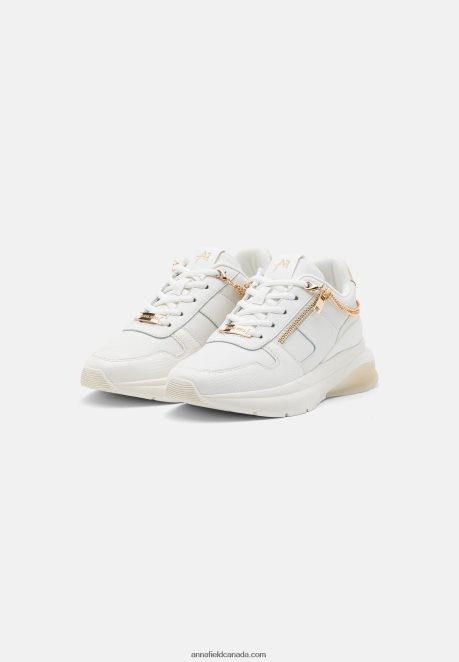 Anna Field Women Leather Trainers White/Gold H42J4Z1201