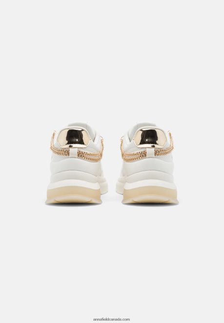 Anna Field Women Leather Trainers White/Gold H42J4Z1201