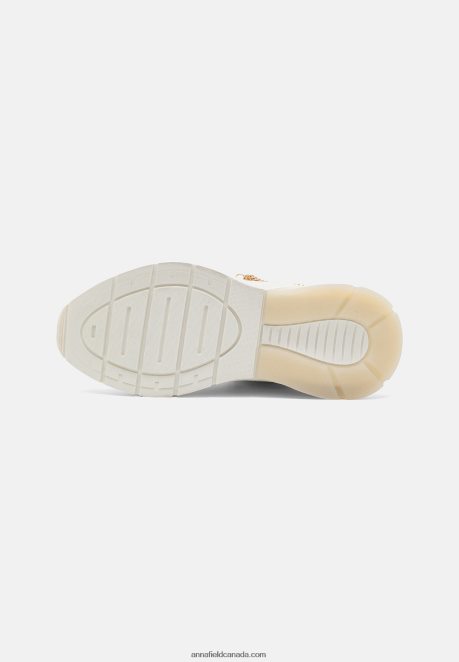 Anna Field Women Leather Trainers White/Gold H42J4Z1201