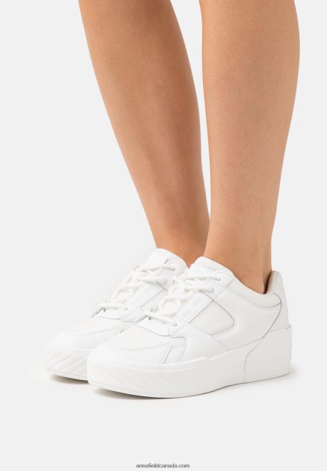 Anna Field Women Leather Trainers White H42J4Z1224