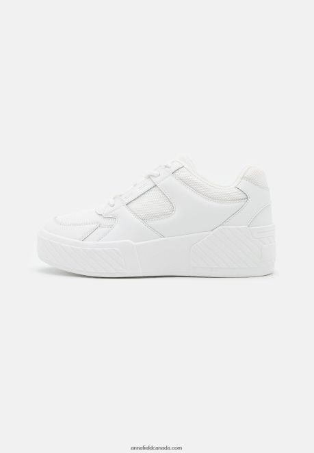 Anna Field Women Leather Trainers White H42J4Z1224