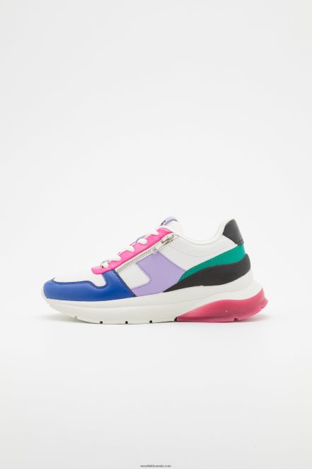Anna Field Women Leather Trainers White/Multi-Coloured H42J4Z1214
