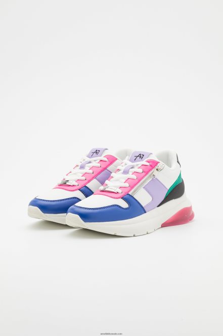 Anna Field Women Leather Trainers White/Multi-Coloured H42J4Z1214