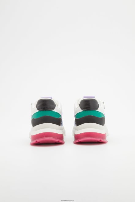 Anna Field Women Leather Trainers White/Multi-Coloured H42J4Z1214