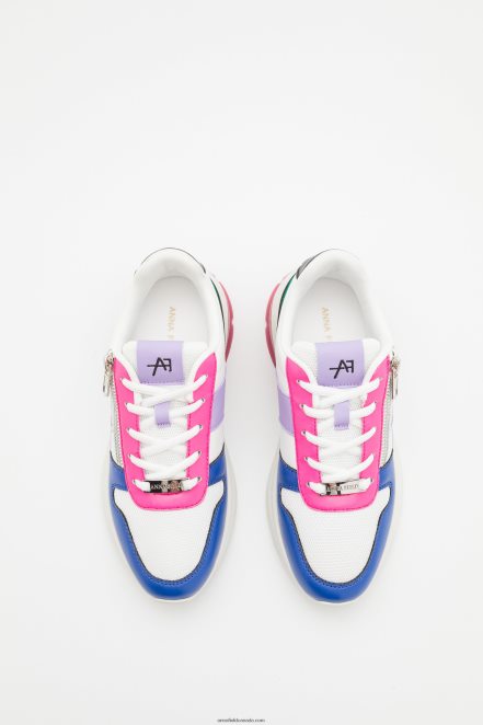 Anna Field Women Leather Trainers White/Multi-Coloured H42J4Z1214