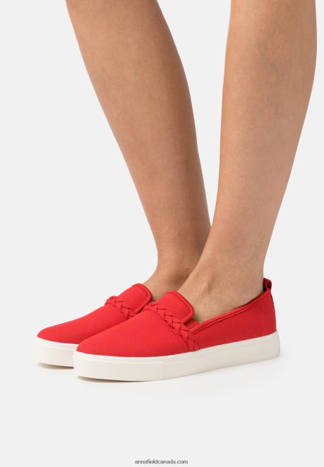 Anna Field Women Slip-Ons Red H42J4Z1197